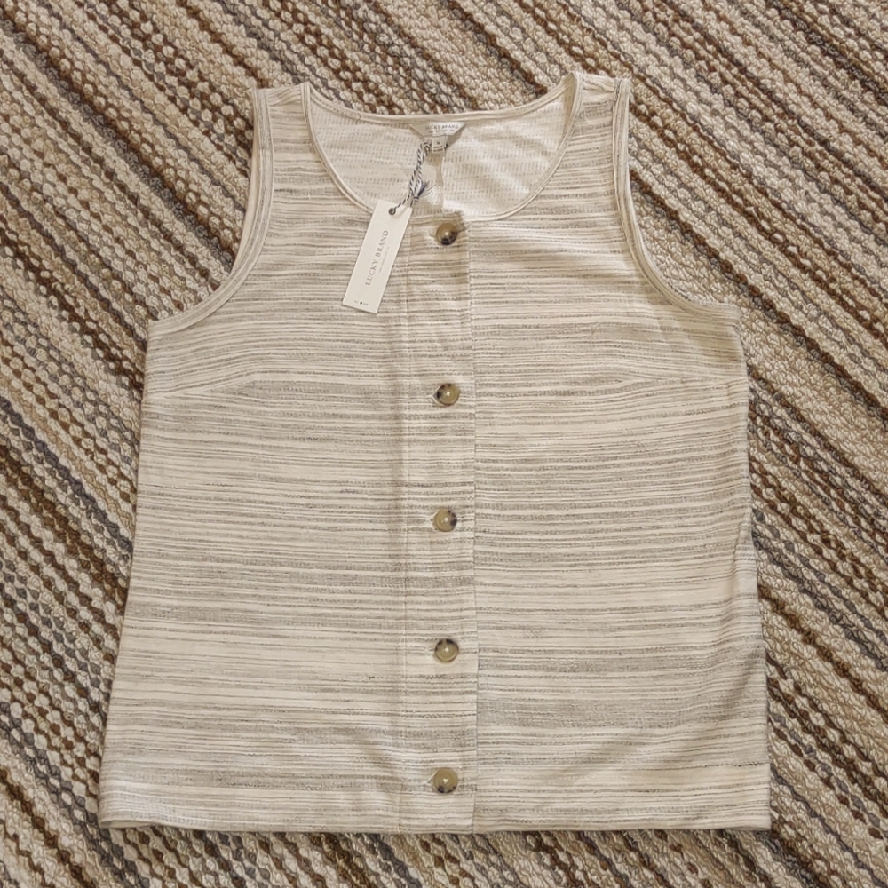 Lucky Brand sleeveless cotton blend top Size M